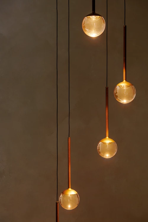 Lucide CALINA - Pendant light - Ø 41,9 cm - LED Dim. - CCT - 5x8,2W 2200K/3300K - With replaceable LED module - Amber - Premium - atmosphere 3